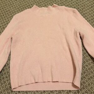 Brandy Melville Light Pink Ribbed Turtleneck Sweater